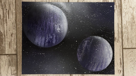 Galaxy spray painting